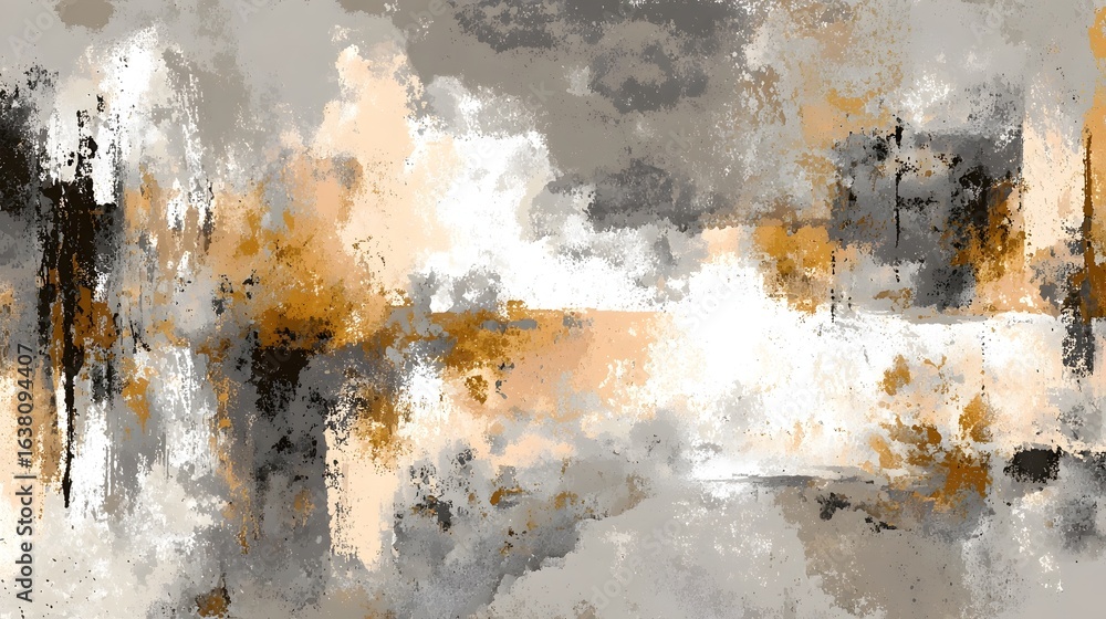 Aufkleber a contemporary abstract painting featuring a layered composition of expressive brushstrokes and a vi