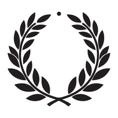 Black Laurel Wreath Vector Illustration