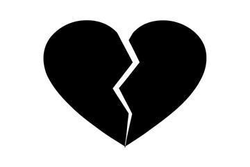 Vector illusion of broken heart shape