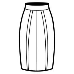 Minimal Pencil Skirt Outline Vector