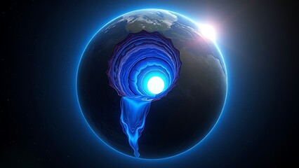 blue planet with space