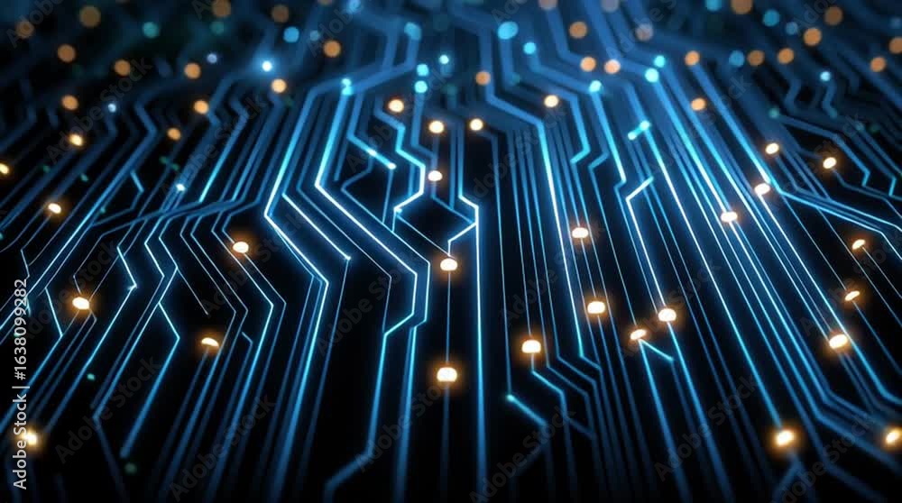 Aufkleber cyber circuitry: a mesmerizing visual of intricate circuitry glowing in a digital environment, a mod
