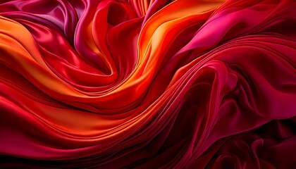 Abstract Red and Orange Silk Drapery