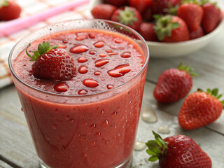 Strawberry smoothy  with dew