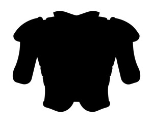 Black Silhouette Depiction of American Football Shoulder Pad Protective Gear