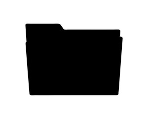 Silhouette of a classic file folder icon for document organization system