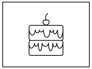 simple illustration of a cake for brihtday or celebration