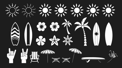 vector set of nature elements