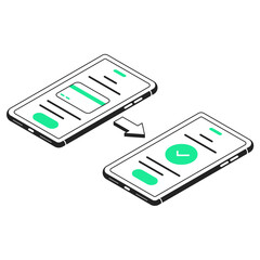 Fototapeta premium online transfer isometric illustration
