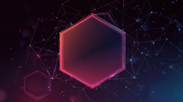 glowing hexagon network connection art