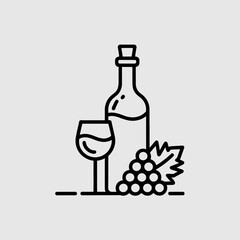 wine bottle and glass