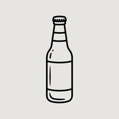 Bottle Outline Icon for Drinks and Beverage Packaging Design