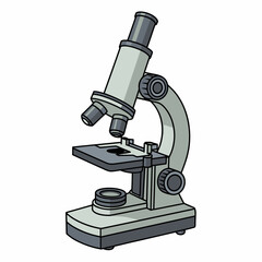 Microscope Illustration for Science, Research, and Education