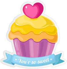 happy birthday card with cupcake