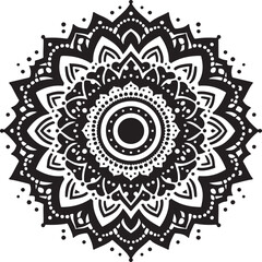 Minimalist Black Mandala Vector Illustration