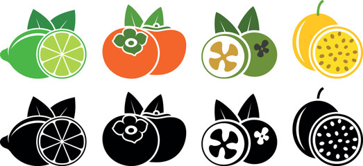 Fruit logo. Isolated fruit on white background