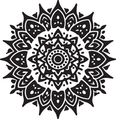 Minimalist Black Mandala Vector Illustration