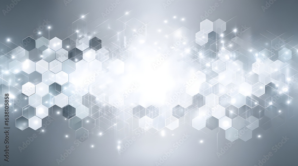 Poster abstract geometric background with hexagonal shapes.
