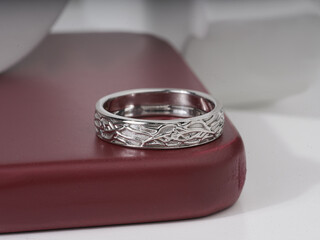 Silver engagement band jewelry ring for Women and girls 