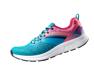 Modern Colorful Jogging Shoes Mockup with Drop Shadow – PNG Isolated.