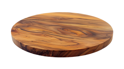 A beautifully crafted wooden serving platter with intricate grain patterns, showcasing its natural beauty against a plain background, ideal for culinary presentations or home decor