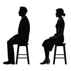 Fototapeta premium silhouette of a man sitting on a chair