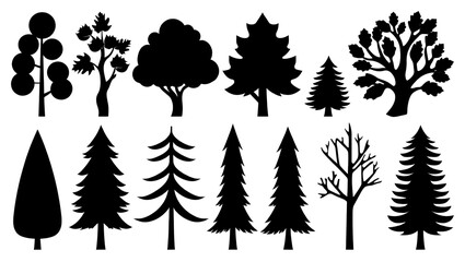 silhouettes of trees vector style 