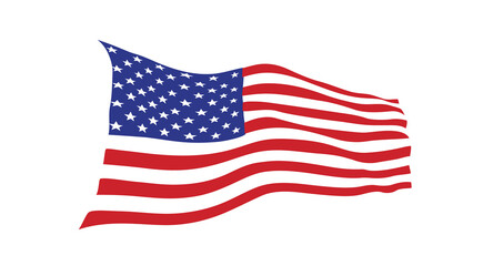 Obraz premium The flag of the United States of America Isolated on white background