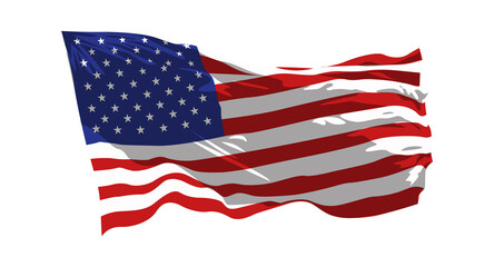 Obraz premium The flag of the United States of America Isolated on white background