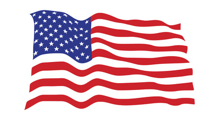 Fototapeta premium The flag of the United States of America Isolated on white background
