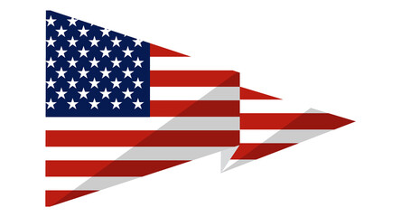 The flag of the United States of America Isolated on white background