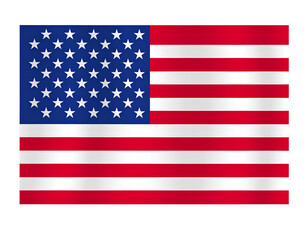 Naklejka premium USA Flag Icon – Vector Graphic in Official Colors Isolated on PNG Transparent.