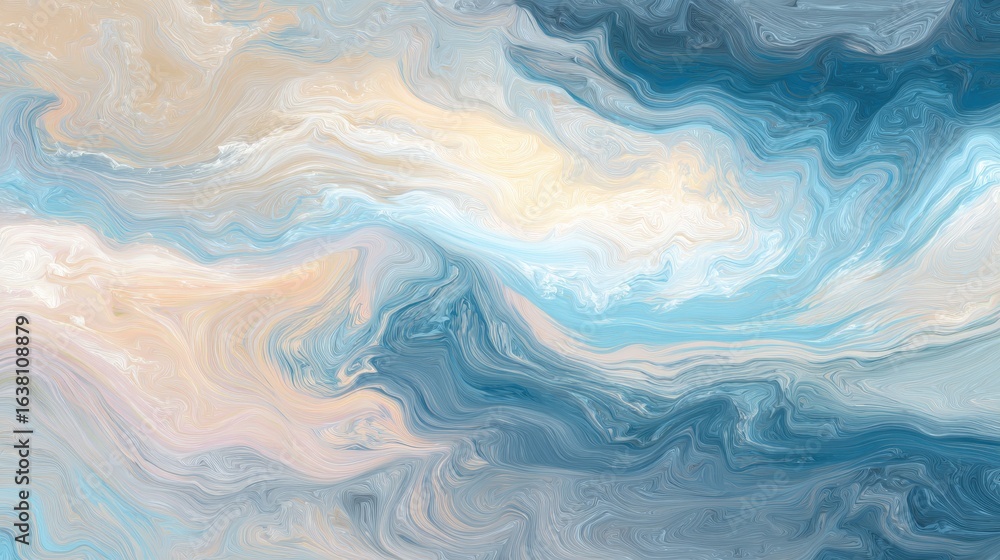 Poster abstract cloud patterns: abstract cloud patterns with soft colors and swirling formations, isolated 
