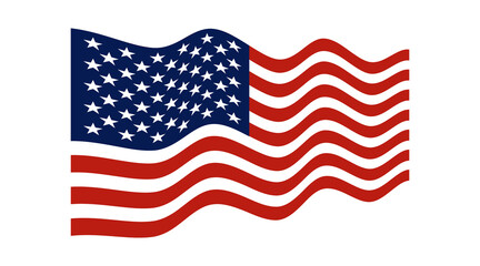 Obraz premium The flag of the United States of America Isolated on white background