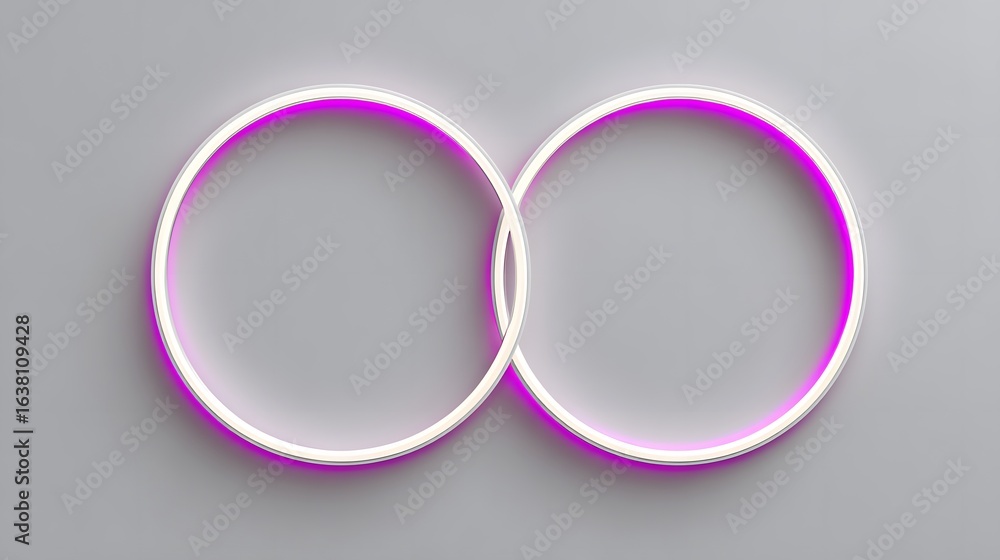 Poster two overlapping circles with a vibrant neon border.