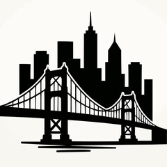 Golden Gate and San Francisco Bay bridges span the water, connecting the city skyline of California