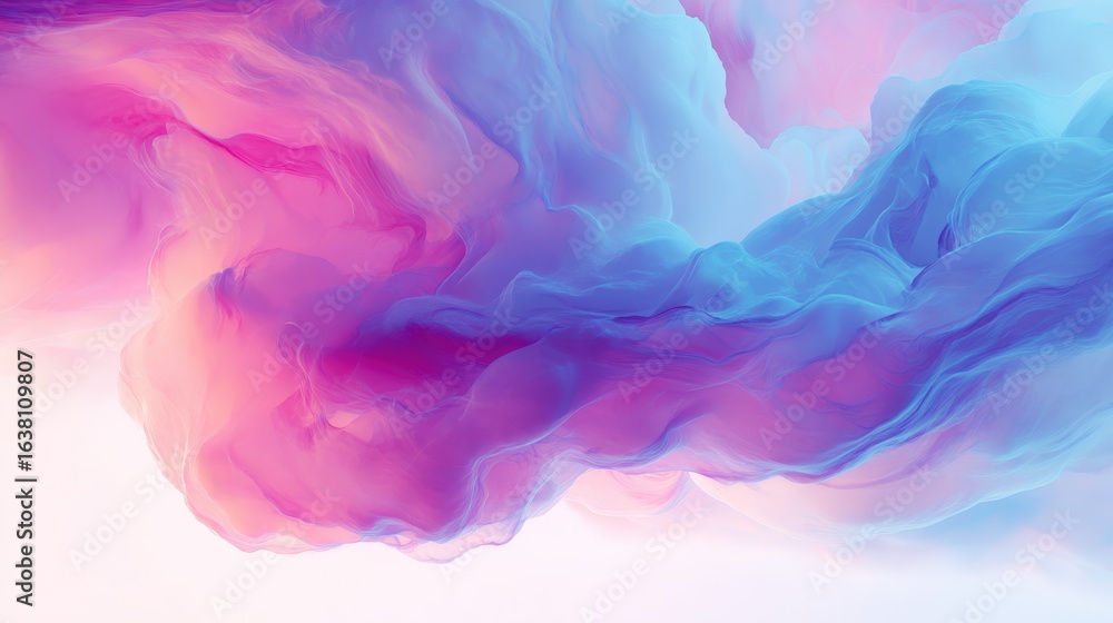 Poster Abstract Cloud Patterns: Dreamy abstract cloud patterns with soft gradients and ethereal shapes, isolated on a white background