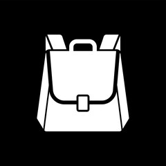 Artistic Illustration of a Backpack in Minimalist Style on a Black Background