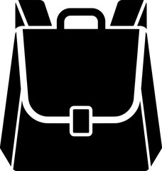 Backpack Icon, Minimalist Design, Graphic Illustration, Black and White, Modern Style, Digital Art