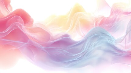 Abstract Cloud Patterns: Dreamy abstract cloud patterns with soft gradients and flowing lines, isolated on a white background