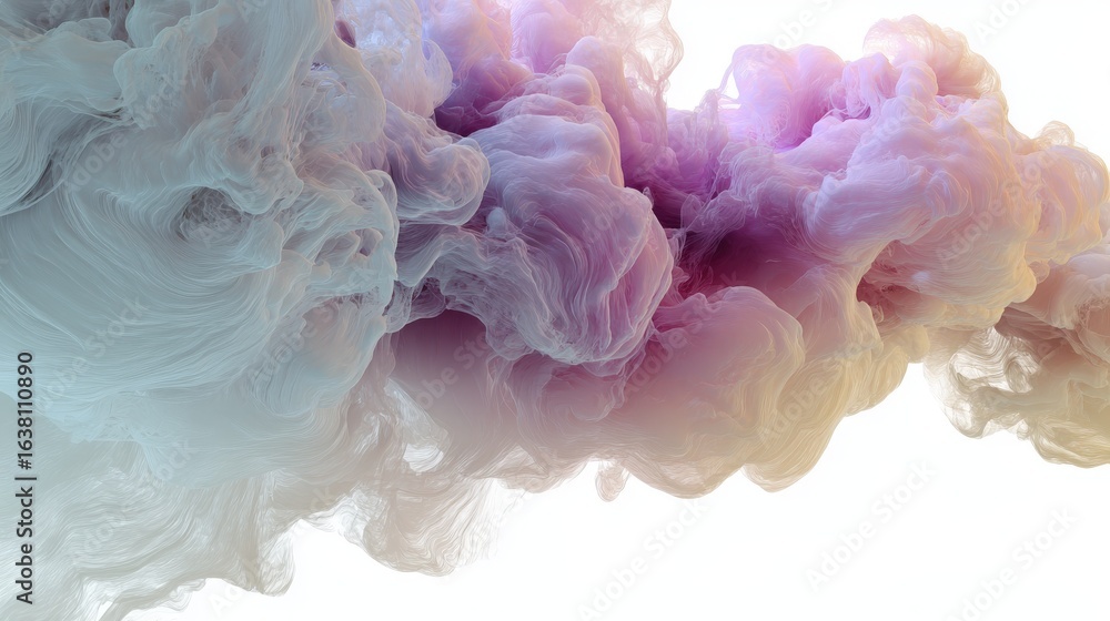 Poster abstract cloud patterns: soft abstract cloud patterns with ethereal textures and pastel colors, isol
