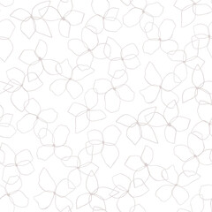 A seamless pattern of outlined white flowers with a hand-drawn feel, scattered across