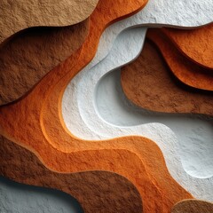 Abstract Layered Paper Background with Organic Waves