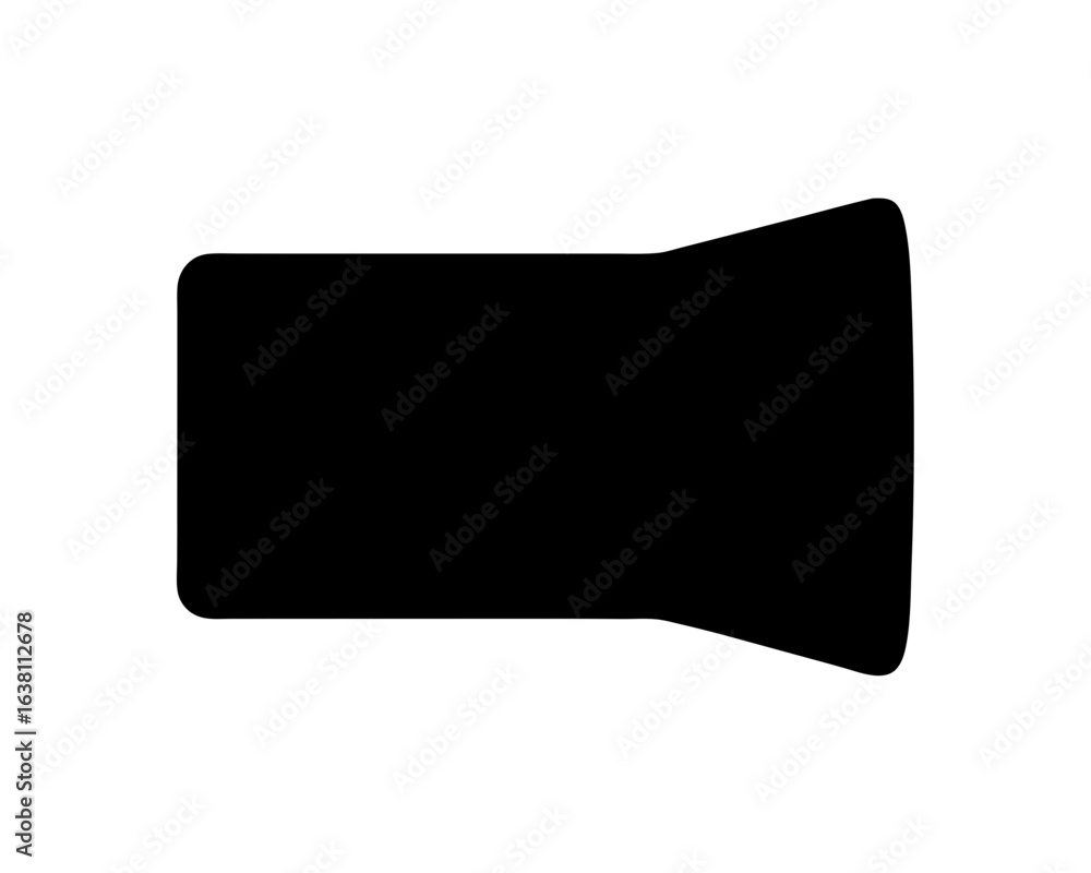 Poster simple solid black shape with rounded edges and a wide opening