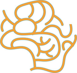 Abstract Maze Line Design. Minimalist yellow maze path illustration with smooth curves — perfect for puzzles, backgrounds, and creative graphic projects.