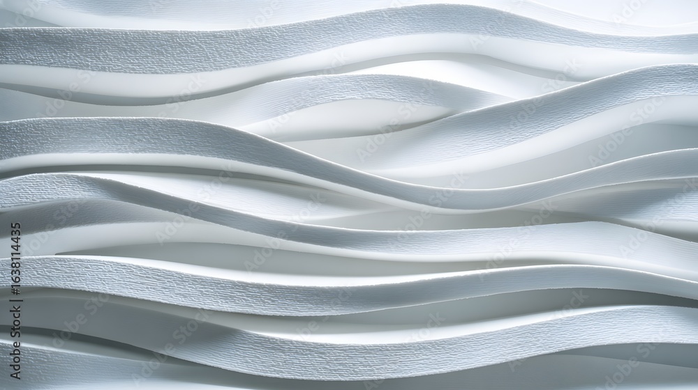 Poster Abstract pattern of undulating white lines.