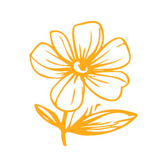 orange flower doodle illustration