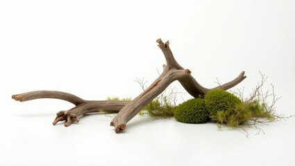 Obraz premium Minimalist art of tree branches and forest moss