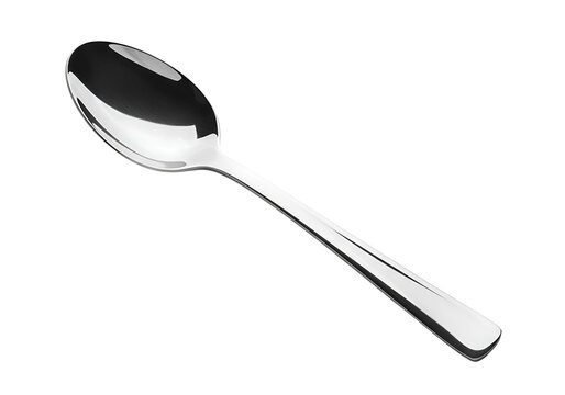 Shiny metal spoon isolated on transparent background  tablespoon pic