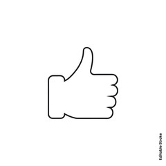 Vector art of thumbs up hand gesture icon isolated on white background